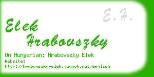 elek hrabovszky business card